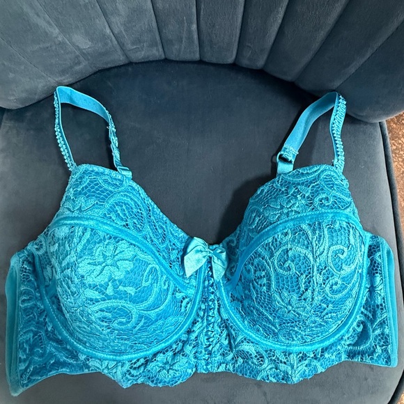 Adore Me Other - Adore Me Blue Lace Underwire Bra Size 42DD